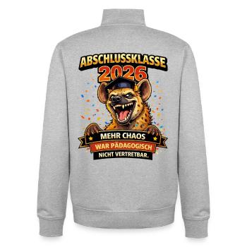 Abschlussklasse 2026 Hyäne | Schulabgänger - Unisex Organic Zip Sweatshirt von Stanley/Stella - Grau meliert - Hinten - AI Model Male 185 light (185cm)