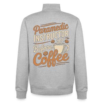 Paramedic Instructor Before EMS Coffee Lover - Unisex Organic Zip Sweatshirt von Stanley/Stella - Grau meliert - Hinten - AI Model Male 185 light (185cm)