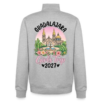 Guadalajara Girls Trip 2027 - Unisex Organic Zip Sweatshirt von Stanley/Stella - Grau meliert - Hinten - AI Model Male 185 light (185cm)