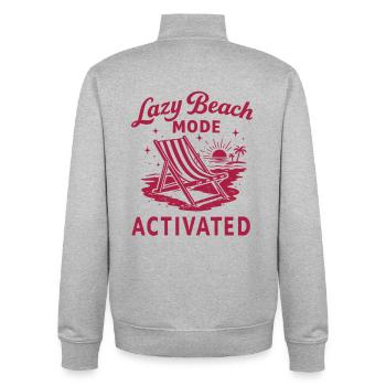 Ambiances estivales activées du Mode Plage Paresseuse - Sweat zippé unisexe en coton bio Stanley/Stella - gris chiné - Dos - AI Model Male 185 light (185cm)
