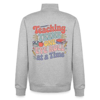 High School Teacher Teaching Teens Subject Teacher - Unisex Organic Zip Sweatshirt von Stanley/Stella - Grau meliert - Hinten - AI Model Male 185 light (185cm)