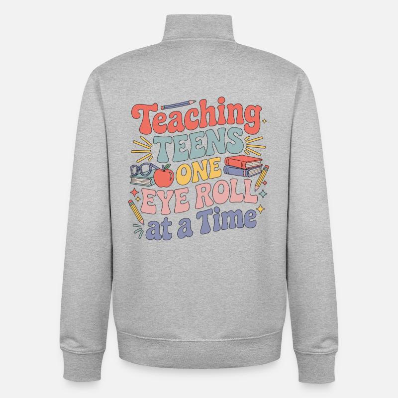 Professeur de lycée enseignant aux adolescents - Sweat zippé unisexe en coton bio Stanley/Stella - gris chiné