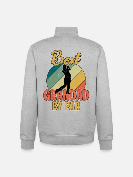 Retired Grandpa By Par Golfing - Unisex Organic Zip Sweatshirt by Stanley/Stella - heather grey