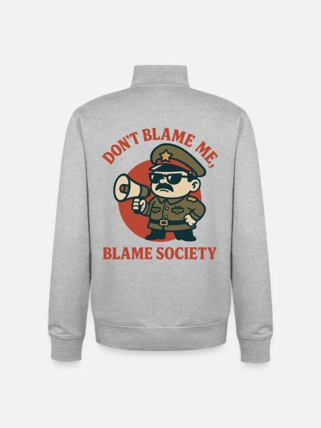 Dont Blame Me Sheriff - Unisex Organic Zip Sweatshirt by Stanley/Stella - heather grey