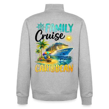 Family Cruise Caribbean - Unisex Organic Zip Sweatshirt von Stanley/Stella - Grau meliert - Hinten - AI Model Male 185 light (185cm)