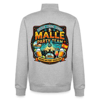 Équipe de la Malle Party - Sweat zippé unisexe en coton bio Stanley/Stella - gris chiné - Dos - AI Model Male 185 light (185cm)