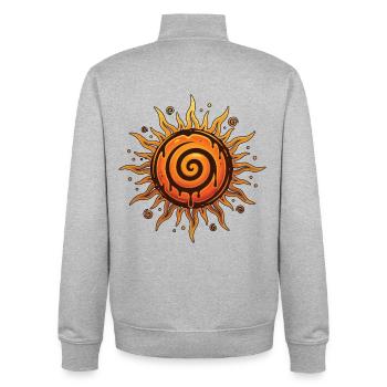 Litha Pagan Solstice d’été Midsommar - Sweat zippé unisexe en coton bio Stanley/Stella - gris chiné - Dos - AI Model Male 185 light (185cm)