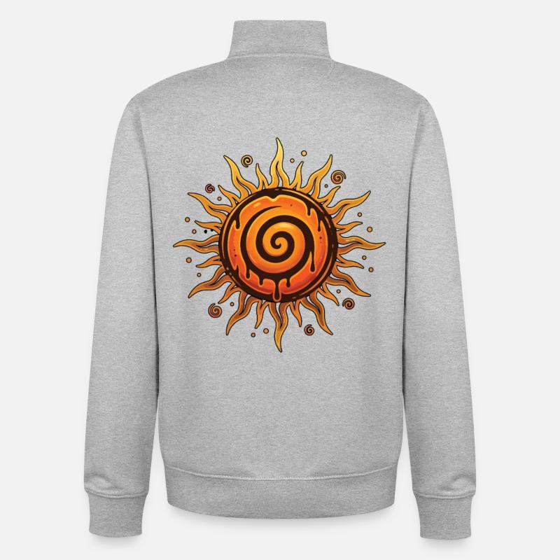 Litha Pagan Summer Solstice Midsummer Midsommar - Unisex Organic Zip Sweatshirt by Stanley/Stella - heather grey