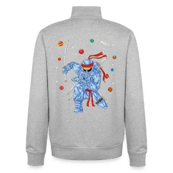 Chemise Ninja Astronaute - Sweat zippé unisexe en coton bio Stanley/Stella - gris chiné - Dos - AI Model Male 185 light (185cm)
