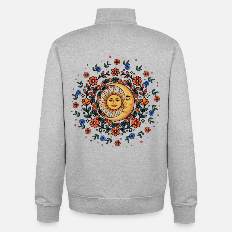 Litha Pagan Summer Solstice Midsummer Midsommar - Unisex Organic Zip Sweatshirt by Stanley/Stella - heather grey