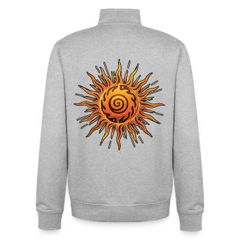 Litha Pagan: Sommersonnenwende, Mittsommer, Mittsommer, Mittsommer. - Unisex Organic Zip Sweatshirt von Stanley/Stella - Grau meliert - Hinten - AI Model Male 185 light (185cm)