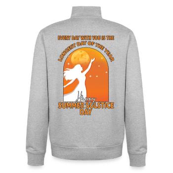 Litha Pagan: Sommersonnenwende, Mittsommer, Mittsommer, Mittsommer. - Unisex Organic Zip Sweatshirt von Stanley/Stella - Grau meliert - Hinten - AI Model Male 185 light (185cm)