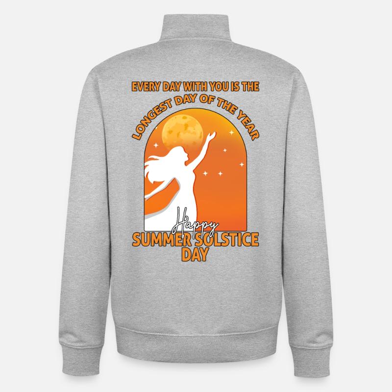 Litha Pagan Summer Solstice Midsummer Midsommar - Unisex Organic Zip Sweatshirt by Stanley/Stella - heather grey
