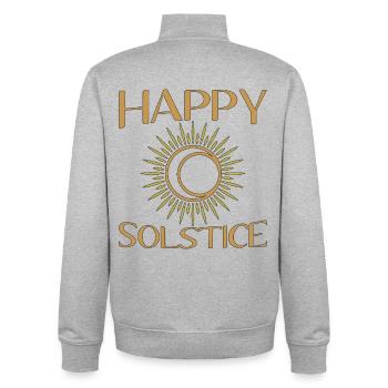 Litha Pagan Solstice d’été Midsommar - Sweat zippé unisexe en coton bio Stanley/Stella - gris chiné - Dos - AI Model Male 185 light (185cm)