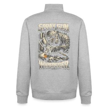 Peintre de véhicules Peintre de voitures - Sweat zippé unisexe en coton bio Stanley/Stella - gris chiné - Dos - AI Model Male 185 light (185cm)