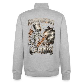 Peintre de véhicules Peintre de voitures Peintre - Sweat zippé unisexe en coton bio Stanley/Stella - gris chiné - Dos - AI Model Male 185 light (185cm)