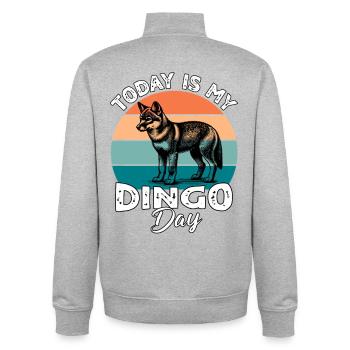 Australischer Wildhund Dingo - Unisex Organic Zip Sweatshirt von Stanley/Stella - Grau meliert - Hinten - AI Model Male 185 light (185cm)