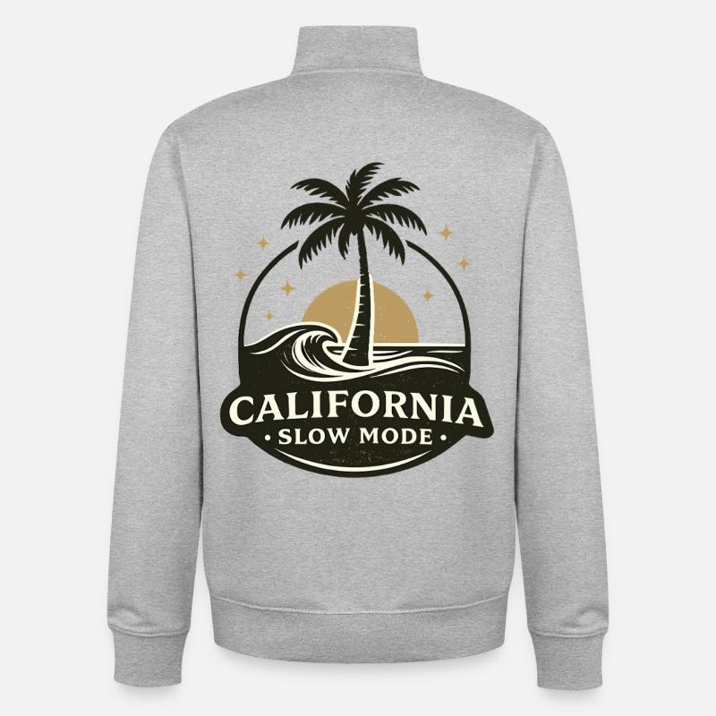 Mode lent de Californie - Sweat zippé unisexe en coton bio Stanley/Stella - gris chiné