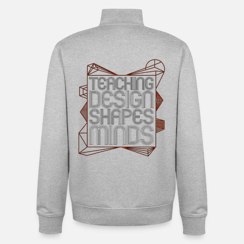 Éducateur designer Enseignant Design Enseignant Art - Sweat zippé unisexe en coton bio Stanley/Stella - gris chiné