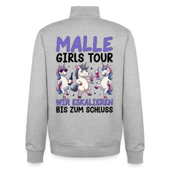 Malle Girls Tour Wir Eskalieren Bis Zum Schluss - Unisex Organic Zip Sweatshirt von Stanley/Stella - Grau meliert - Hinten - AI Model Male 185 light (185cm)