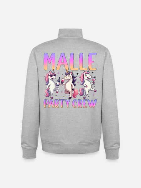 Malle Party Crew - Unisex Organic Zip Sweatshirt von Stanley/Stella - Grau meliert