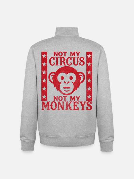 Pas mon cirque, pas mes singes - Sweat zippé unisexe en coton bio Stanley/Stella - gris chiné