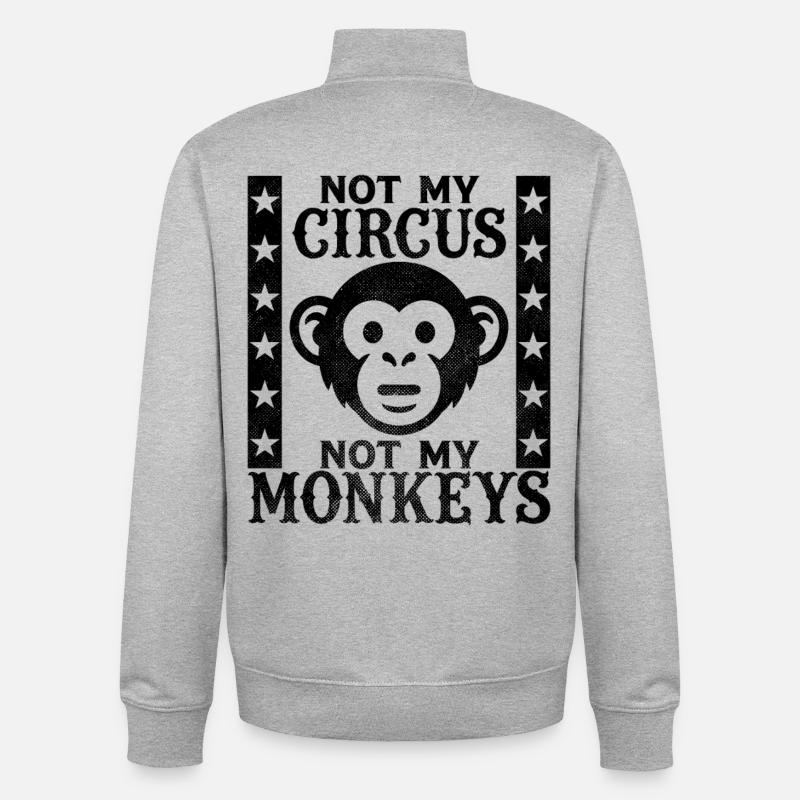 Pas mon cirque, pas mes singes - Sweat zippé unisexe en coton bio Stanley/Stella - gris chiné
