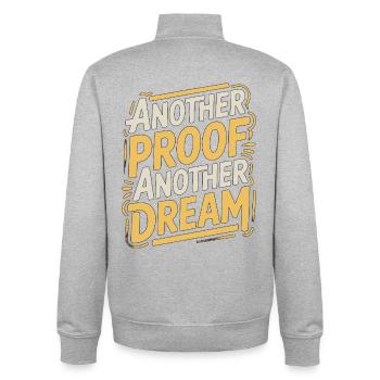 Designer d’impression Une autre épreuve Un autre expert en impression - Sweat zippé unisexe en coton bio Stanley/Stella - gris chiné - Dos - AI Model Male 185 light (185cm)