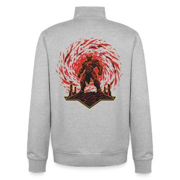 Teufel Dämon Maske Tod Fantasy Satan Halloween - Unisex Organic Zip Sweatshirt von Stanley/Stella - Grau meliert - Hinten - AI Model Male 185 light (185cm)