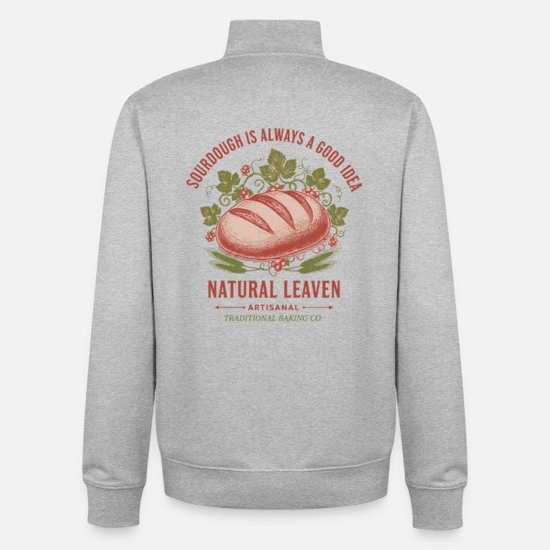 Sauerteigbrot Backbäcker Sauerteigstarter - Unisex Organic Zip Sweatshirt von Stanley/Stella - Grau meliert