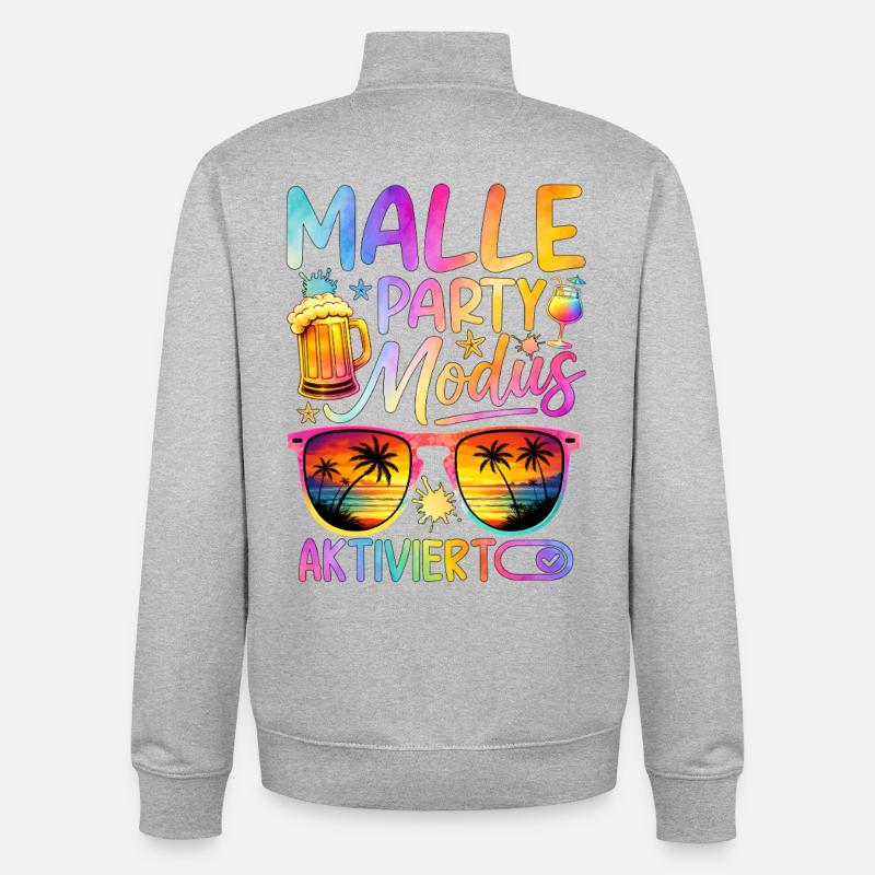Mode Fête Malle activé - Sweat zippé unisexe en coton bio Stanley/Stella - gris chiné