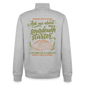 Sauerteigbrot-Backer-Bäcker-Ära - Unisex Organic Zip Sweatshirt von Stanley/Stella - Grau meliert - Hinten - AI Model Male 185 light (185cm)