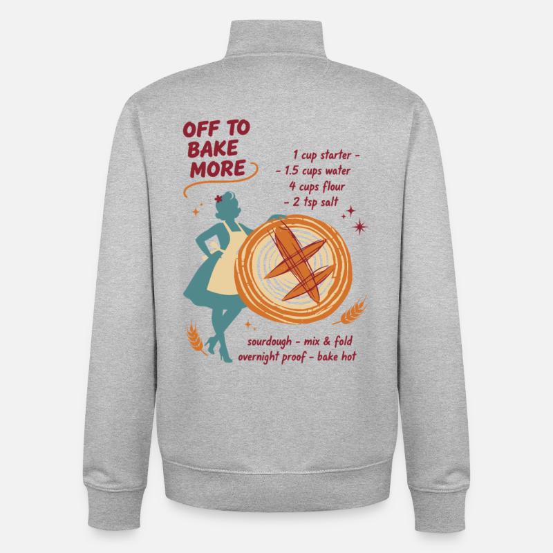 sourdough bread baking baker sourdough bread - Unisex Organic Zip Sweatshirt by Stanley/Stella - heather grey