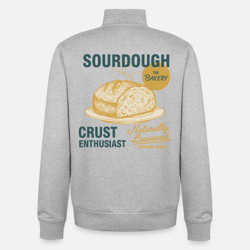 Pâtissier passionné de pâte au levain - Sweat zippé unisexe en coton bio Stanley/Stella - gris chiné