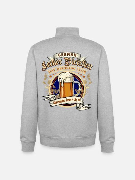 Lecker Bierchen Day Drinking Club - Unisex Organic Zip Sweatshirt von Stanley/Stella - Grau meliert