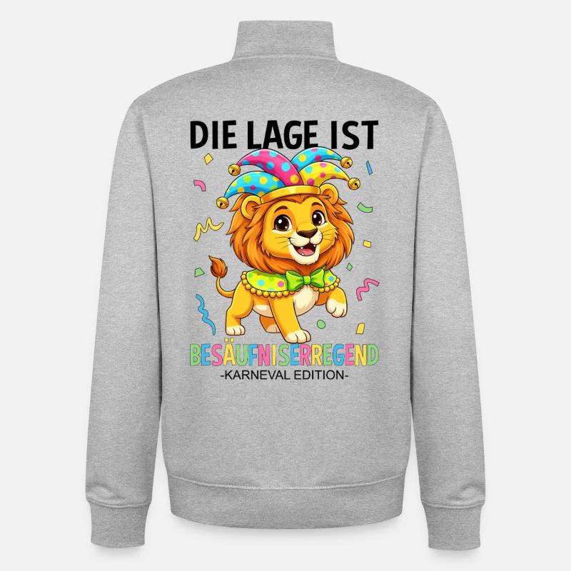 Die Lage Ist Besäufniserregend Karneval Edition - Unisex Organic Zip Sweatshirt von Stanley/Stella - Grau meliert
