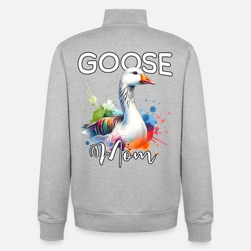 Gans Mama - Unisex Organic Zip Sweatshirt von Stanley/Stella - Grau meliert