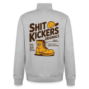 Shit Kickers Originals Boots  - Unisex Organic Zip Sweatshirt by Stanley/Stella - heather grey - Back - AI Model Male 185 light (185cm)