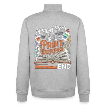 Print Designer A Short Story Creative Designer - Unisex Organic Zip Sweatshirt von Stanley/Stella - Grau meliert - Hinten - AI Model Male 185 light (185cm)
