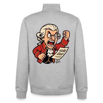 Fierce Ludwig Classic Music Maestro  - Unisex Organic Zip Sweatshirt by Stanley/Stella - heather grey - Back - AI Model Male 185 light (185cm)