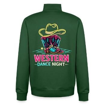 Soirée de danse occidentale - Sweat zippé unisexe en coton bio Stanley/Stella - vert bouteille - Dos - AI Model Male 185 dark (185cm)