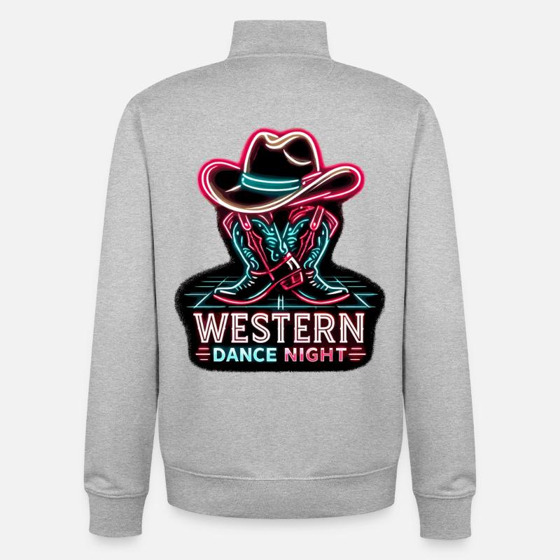 Western Dance Night - Unisex Organic Zip Sweatshirt by Stanley/Stella - heather grey