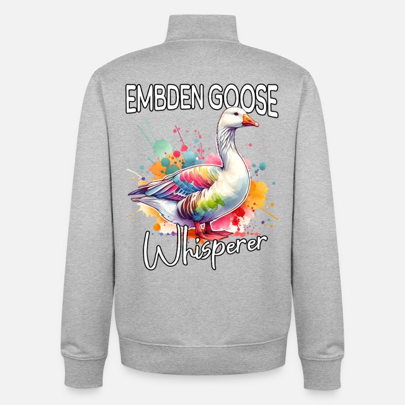 Emdengan's Whisperer - Unisex Organic Zip Sweatshirt by Stanley/Stella - heather grey