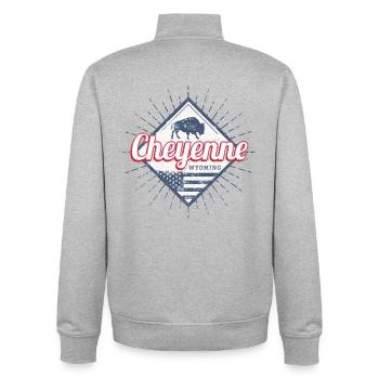 Cheyenne, a town in Wyoming, United States, United States - Unisex Organic Zip Sweatshirt by Stanley/Stella - heather grey - Back - AI Model Male 185 light (185cm)