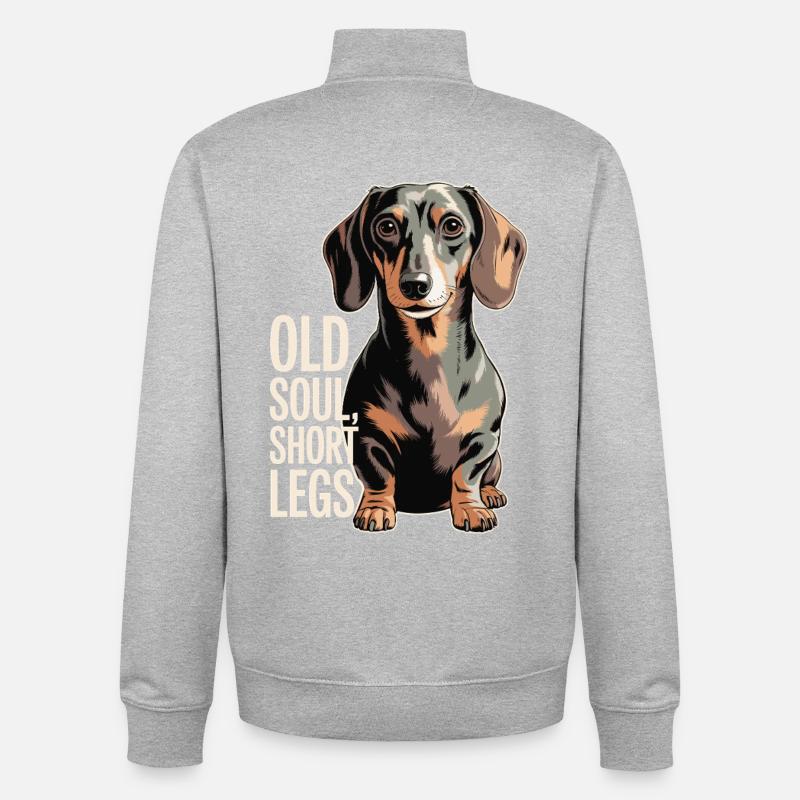 Old Soul Dackel - Unisex Organic Zip Sweatshirt von Stanley/Stella - Grau meliert