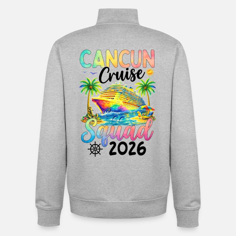Cancun Cruise Squad 2026 - Unisex Organic Zip Sweatshirt von Stanley/Stella - Grau meliert