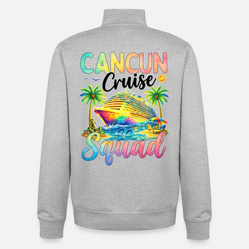 Cancun Cruise Squad - Unisex Organic Zip Sweatshirt von Stanley/Stella - Grau meliert