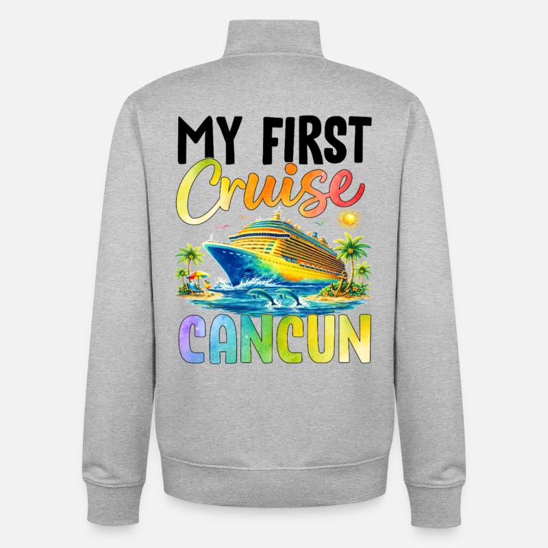My First Cruise Cancun - Unisex Organic Zip Sweatshirt by Stanley/Stella - heather grey