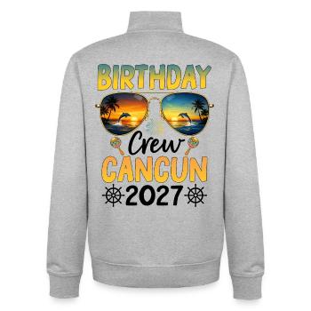 Birthday Crew Cancun 2027 - Unisex Organic Zip Sweatshirt von Stanley/Stella - Grau meliert - Hinten - AI Model Male 185 light (185cm)