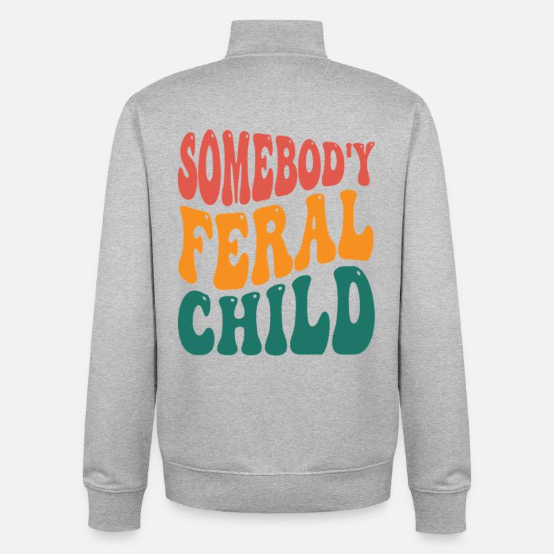 Wilder Kind Retro Typo - Unisex Organic Zip Sweatshirt von Stanley/Stella - Grau meliert